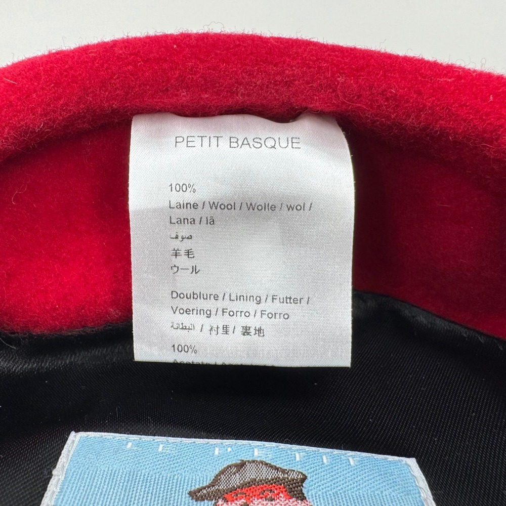 Laulhere Heritage Petit Basque Red Merino Wool Traditional Beret Hat Youth 9" - Picture 3 of 6